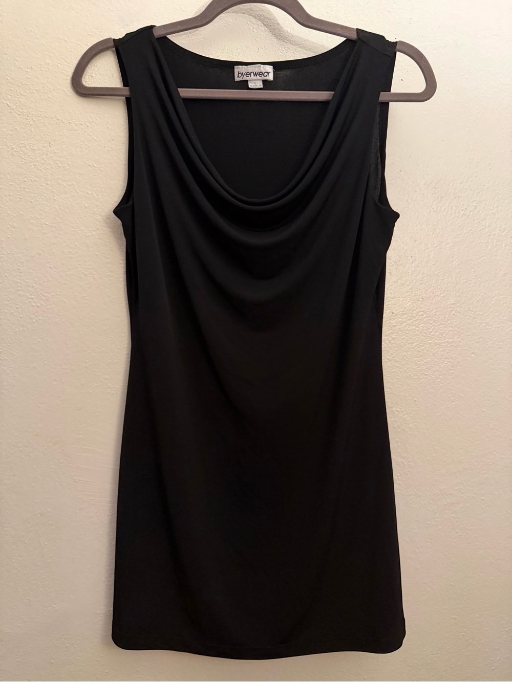 Byerwear Black Sleeveless Cowl Neck Tunic Top Like New